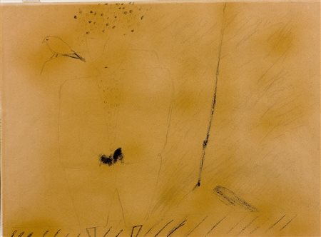 Enzo Cucchi (1949) Senza titolo, 1971 Grafite su carta cm 30x40 Autentica...