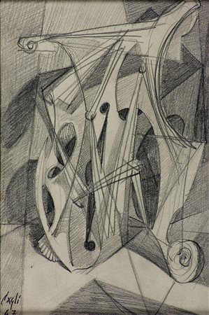 Corrado Cagli (1910-1976) Strumenti a Yuma, 1947 Matita su carta cm 22,5x15...
