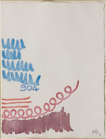 Giorgio Griffa (1936) 904, 1993 Acquarello su carta cm 32x25 Firma e data in...