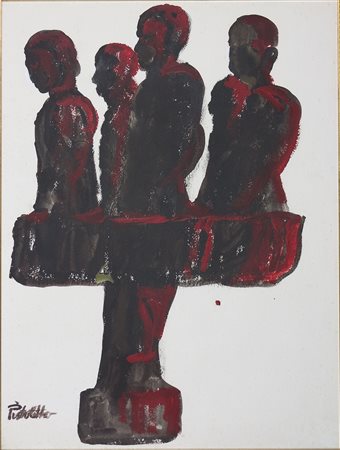 Michelangelo Pistoletto (1933) Bozzetto per Persone Nere, 1984 idropittura su...