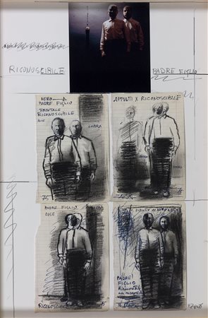 Michele Zaza (1948) Riconoscibile, 1975 collage di 1 stampa fotografica a...