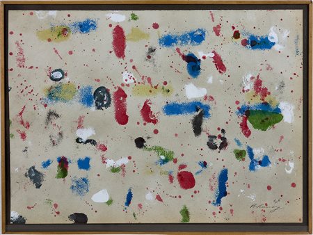 Ralph Rumney (1934-2002) Senza titolo, 1956 Olio su carta cm 34,7x47,8 Firma...