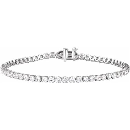 BRACCIALE TENNIS IN ORO BIANCO 14 CON DIAMANTI LAB GROWN DA 4 CT - BRC1032_4_LG