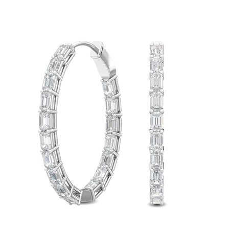 ORECCHINI IN ORO BIANCO 14K CON DIAMANTI CREATI IN LABORATORIO DA 3,74 CT TOTALE - DOC-0011684-0005