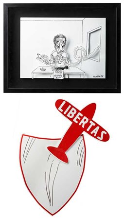 "Aldo Moro e lo scandalo Lockheed" 1977 un disegno in cartoncino in 3D in...