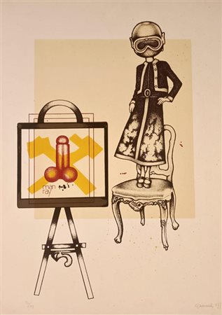 GUERRESCHI GIUSEPPE Milano (Mi) 1929 Man Ray 1977 Litografia a colori es....
