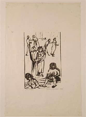FARAONI ENZO Santo Stefano di Magra (Sp) 1920 Les villon 1949 Xilografia su...