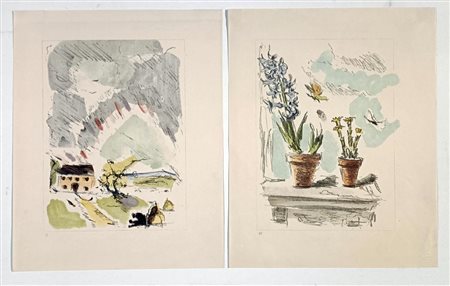 DE PISIS FILIPPO Ferrara (Fe) 1896 Senza Titolo 1945 2 Litografia su carta...