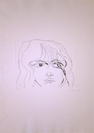 FARULLI FERNANDO Firenze (FI) 1923 Volto di donna Incisione su carta n 3/100...