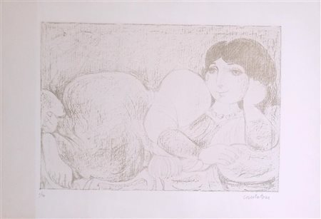 CANTATORE DOMENICO Ruvo di Puglia (Ba) 1906 Odalisca Litografia n 1/50...