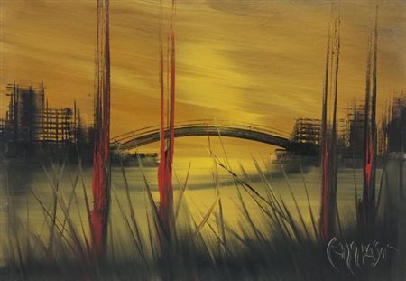CORRIAS MAURO EMILIO Milano (Mi) 1941 Senza Titolo Olio su tela 50,00x70,00...