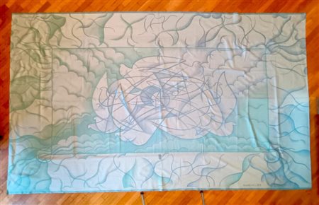 BODINI FLORIANO Gemonio (Mi) 1933 Colombe 1985 Tovaglia vintage 132,00x252,00...