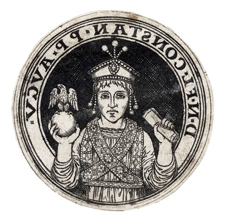 Anonimo italiano del XVI secolo, Medaglia con l'imperatore Costanzo III. 1500...