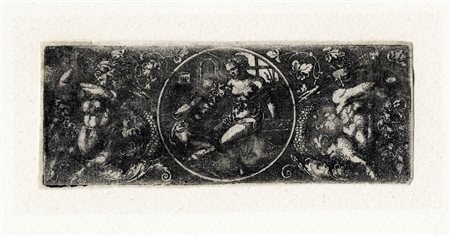 Hans Sebald Beham, Fregio con Cimone e Pero. 1525-1528 ca. Acquaforte su...