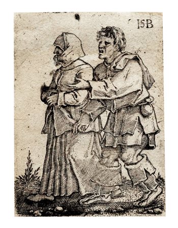 Hans Sebald Beham, Coppia in cammino verso sinistra. 1535-1540 ca. Bulino. mm...