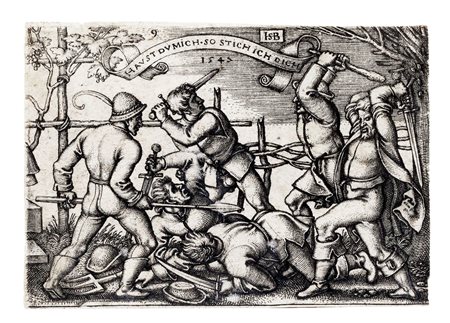 Hans Sebald Beham, Rissa paesana. 1547. Bulino. mm 51x73. Bartsch, VIII, 162....