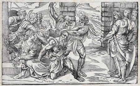 Nicolò Boldrini, Sansone e Dalila. 1540-1543 ca. Xilografia. mm 302x490....