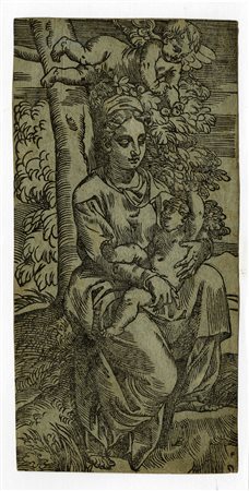 Nicolò Boldrini [attribuito a], Madonna col Bambino e angioletto. 1550 ca....