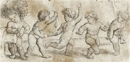 Giovanni Antonio da Brescia Amico Aspertini, Cinque putti danzanti....