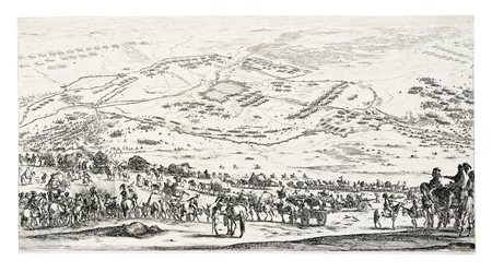 Stefano Della Bella, Plan et vue de la ville d'Arras (parte inferiore). 1641....