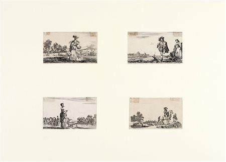 Stefano Della Bella, Diverse figure e paesi. 1649. Acquaforte. mm...