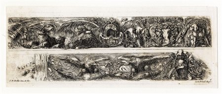 Stefano Della Bella, Otto tavole da ornamenti di fregi e fogliami. 1648 ca....