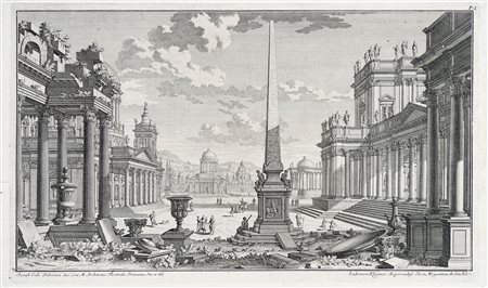 Giuseppe Galli Bibiena [da], Cinque scenografie teatrali. Augsburg, Andrea...