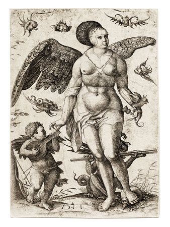 Daniel Hopfer, Venere, Amore e il Diavolo. 1515 ca. [tiratura XVII secolo]....