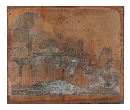 Monogrammista MA, Tre lastre in rame per vedute di Roma antica: Tempio di...