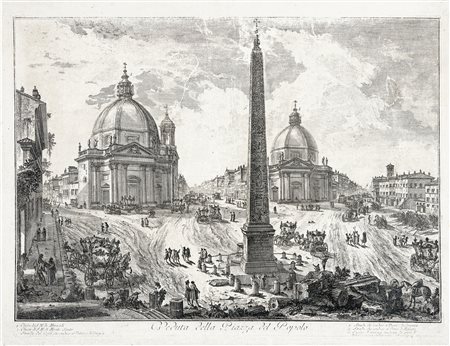 Giovanni Battista Piranesi, Veduta della Piazza del Popolo. 1750 [III/7]....