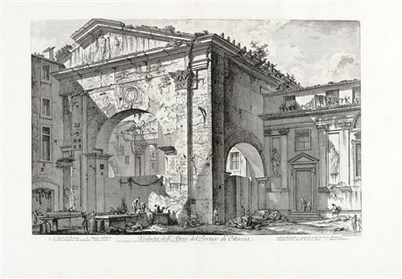 Giovanni Battista Piranesi, Veduta dell'Atrio del Portico di Ottavia. 1760...