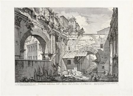 Giovanni Battista Piranesi, Veduta interna dell'Atrio del Portico di Ottavia....