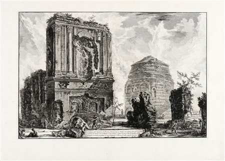 Giovanni Battista Piranesi, Veduta del Sepolcro di Pisone Liciniano su...