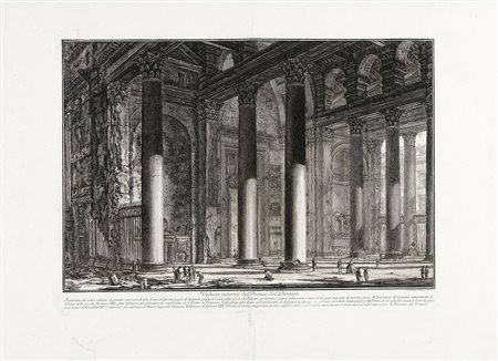 Giovanni Battista Piranesi, Veduta interna del Pronao del Panteon. 1769 [I/3,...