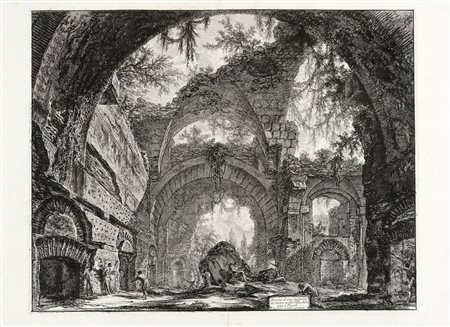 Giovanni Battista Piranesi, Rovine d'una Galleria di Statue nella Villa...