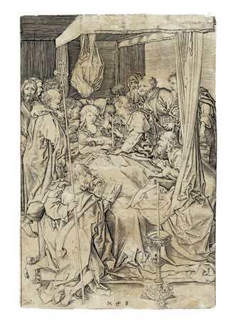 Martin Schongauer, La morte della Vergine. 1470-1474 ca. [III/3 fine XVI...
