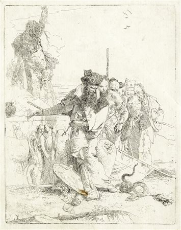 Giovanni Battista Tiepolo, Sei figure osservano un serpente. 1750-1757....