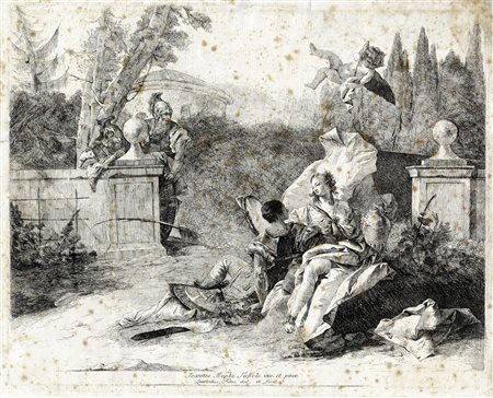 Lorenzo Tiepolo, Rinaldo e Armida sorpresi da Ubaldo e Carlo. 1770-1776....