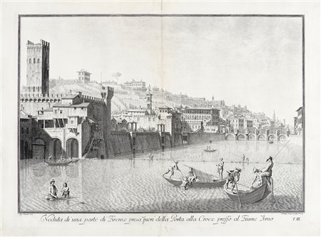 Giuseppe Zocchi Carlo Bartolomeo Gregori, Veduta di una parte di Firenze...