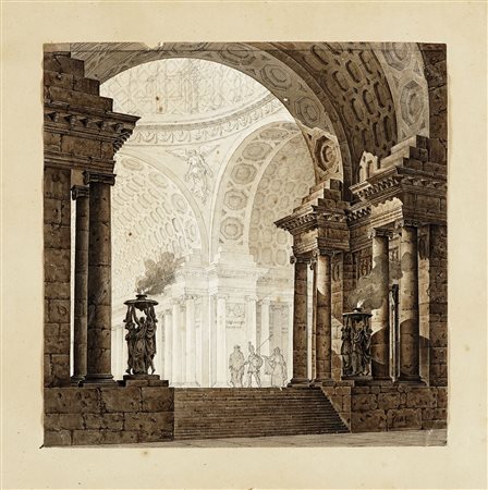 Carlo Zucchi, Prospettiva scenografica all’antica. 1819-1820 ca. Matita di...