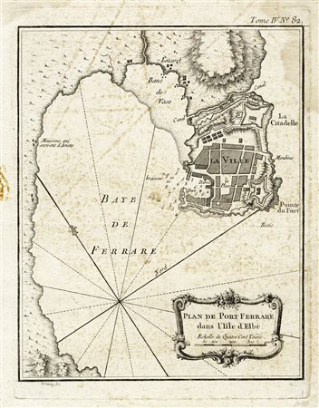 Jacques Nicolas Bellin, Plan de Port Ferrare dans l'Isle d'Elbe. Paris: Par...