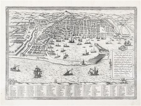 Georg Braun Frans Hogenberg, Messana urbs est Sicilie maxima, situ,...