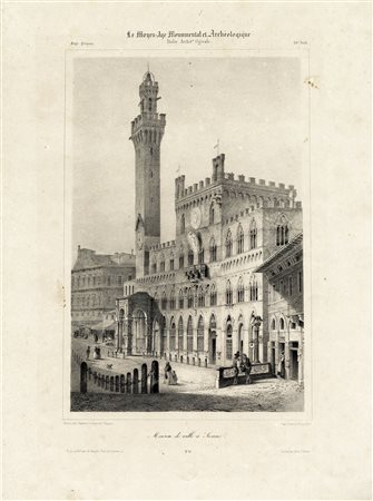 Giustino Carocci, Vue de la Place de Sienne / Vue de la Metropolitaine de...