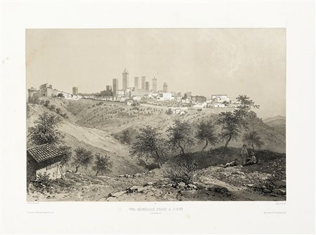 Eugène Ciceri André Durand, Vue générale, prise à l'Est (San-Gémignano)....