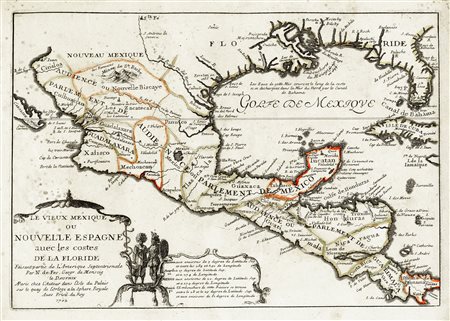 Nicolas De Fer, Le vieux Mexique ou nouvelle Espagne avec les costes de la...