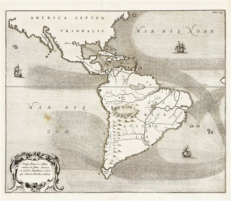 Athanasius Kircher, Mappa fluxus et refluxus rationes in Isthmo America: no...