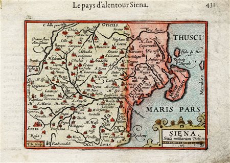 Pieter Van der Keere (Petrus Kaerius), Le pays d'alentour Siena / Siena....