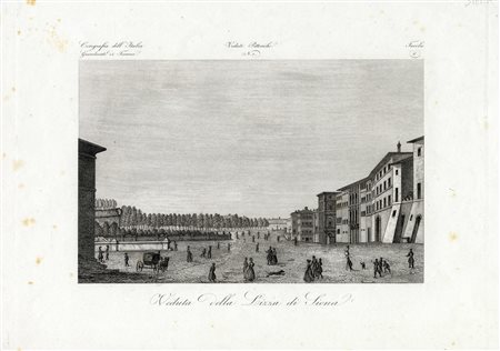 Attilio Zuccagni Orlandini, Veduta della Piazza Maggiore di Siena / Veduta...