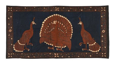 Java, XX secolo, Tre batik. 1950 ca. Tre pannelli batik (Tecnica di pittura a...