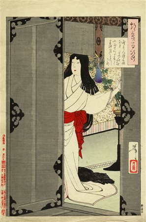 Tsukioka Yoshitoshi, Yasurawade, nenamashi mono o, sayo fukete, katabuku made...